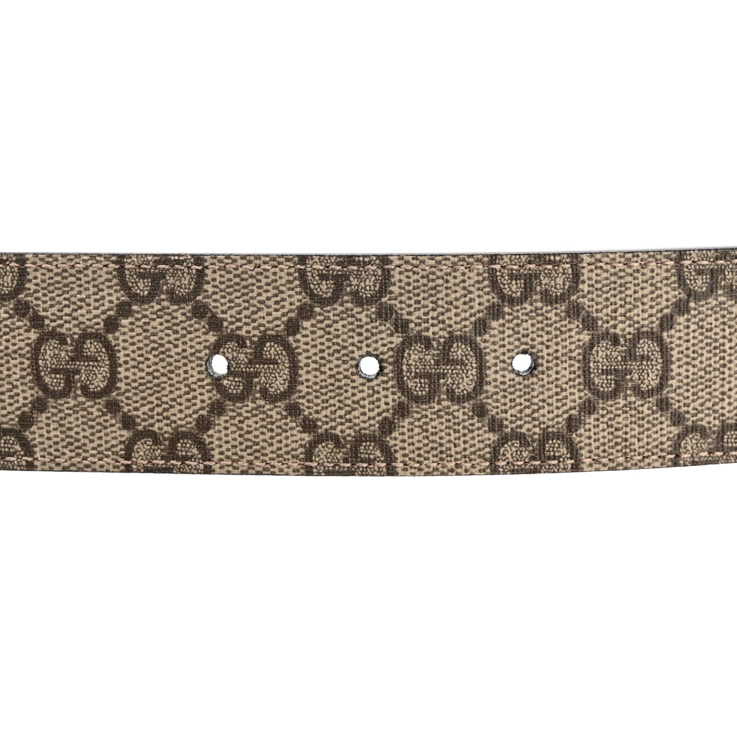 GG Supreme Monogram Plutone Calfskin Double G Reversible 37mm Belt 110 44 Beige Ebony New Acero