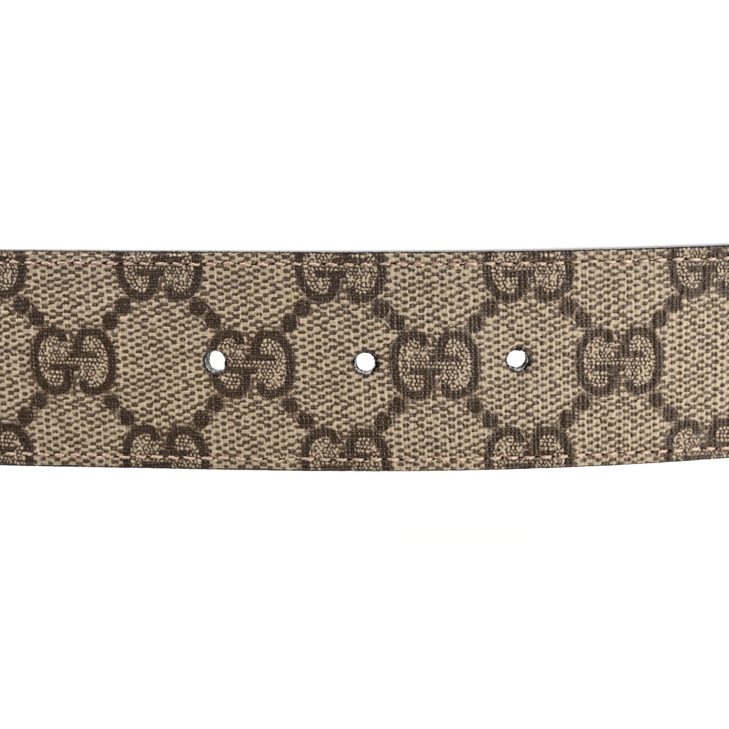 Gucci GG Supreme Monogram Plutone Calfskin Double G Reversible 37mm Belt 110 44 Beige Ebony New Acero 8 of 10