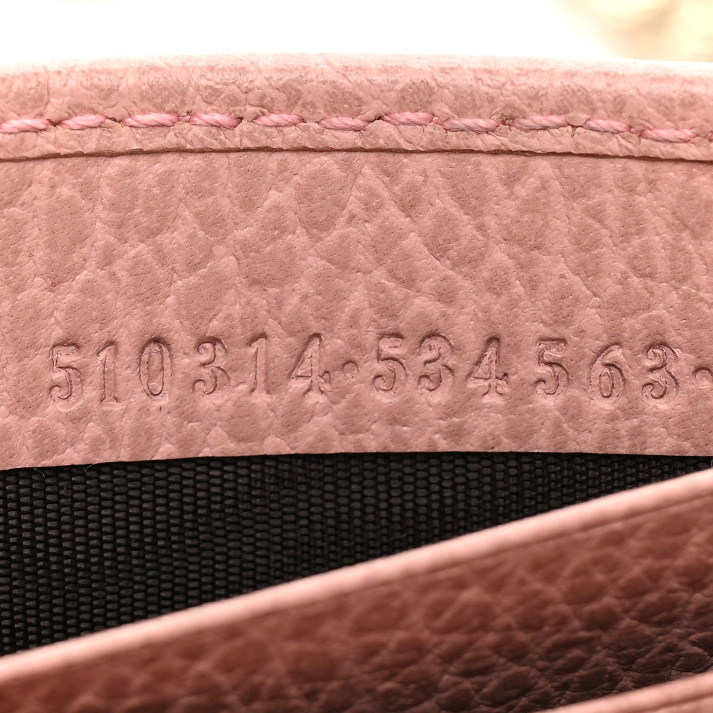 Dollar Calfskin Interlocking G Chain Wallet Soft Pink
