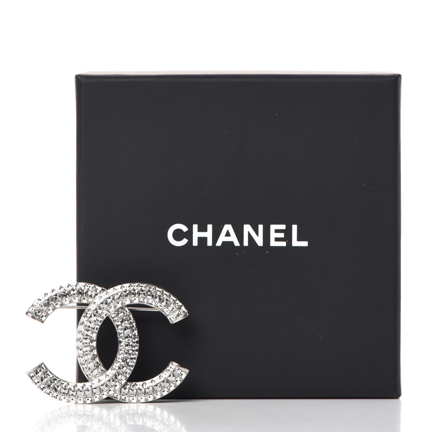 Chanel Baguette Crystal CC Brooch Silver 5 of 5
