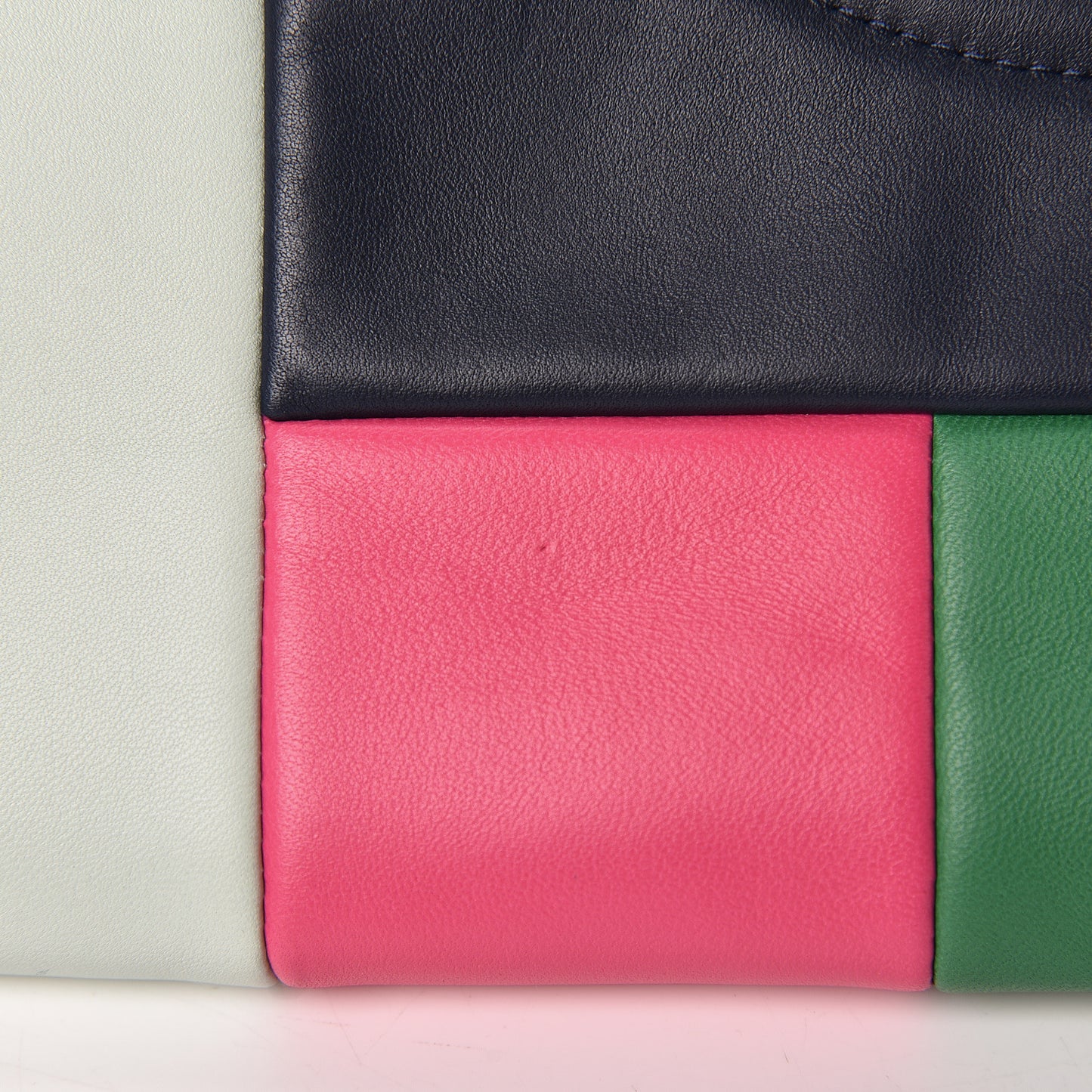 Lambskin Colorblock Cosmetic Case Multicolor