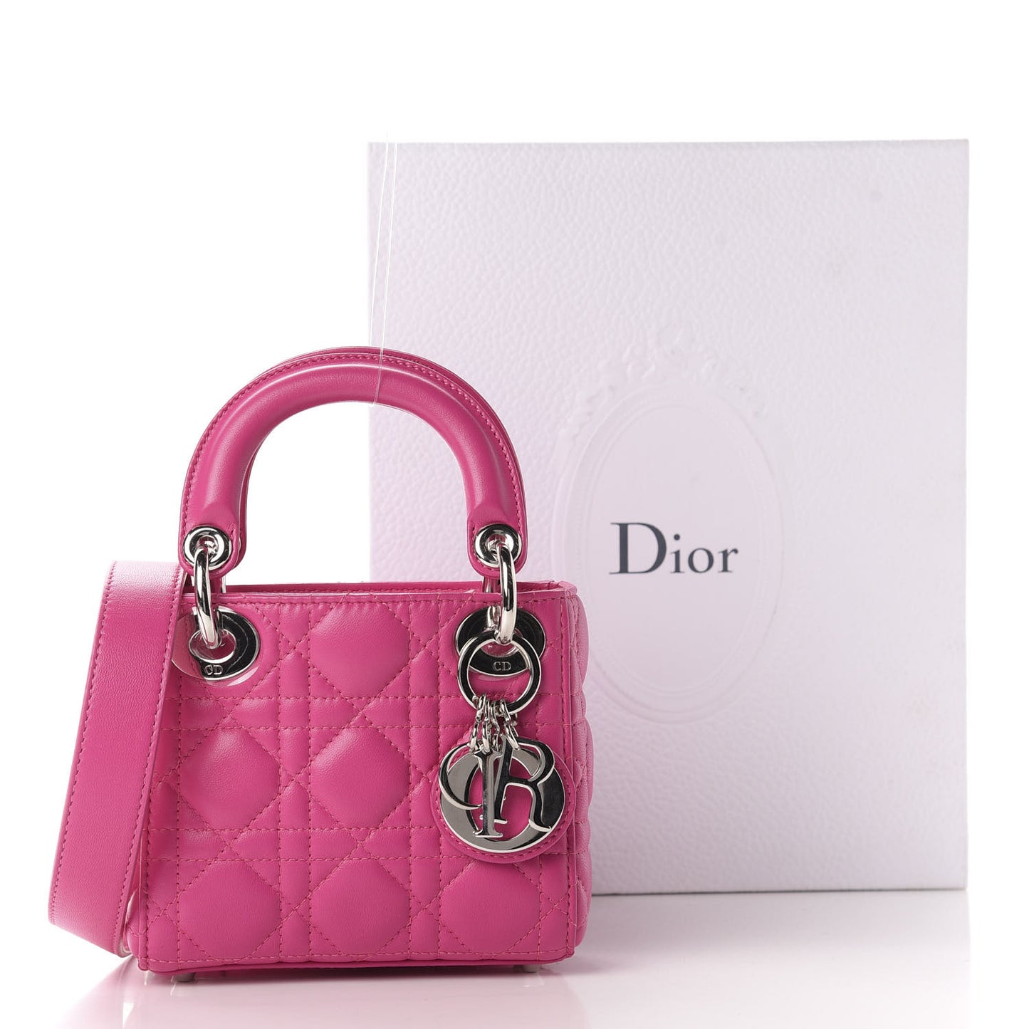Lambskin Cannage Mini Lady Dior Sorbet
