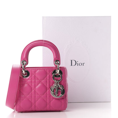 Christian Dior Lambskin Cannage Mini Lady Dior Sorbet 10 of 10
