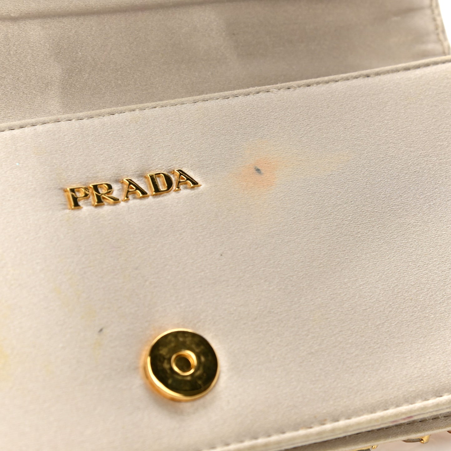 Satin Crystal Embellished Clutch Gold Multicolor