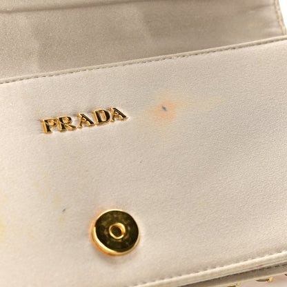 Prada Satin Crystal Embellished Clutch Gold Multicolor 8 of 9