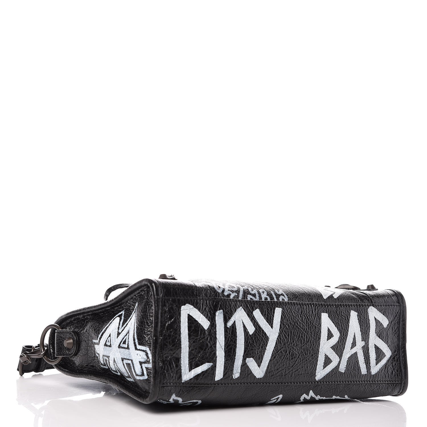 Balenciaga Agneau Classic Hardware Graffiti All Over S City Black 4 of 8