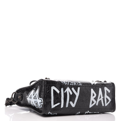 Balenciaga Agneau Classic Hardware Graffiti All Over S City Black 4 of 8