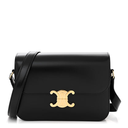Celine Shiny Calfskin Medium Triomphe Black 1 of 11