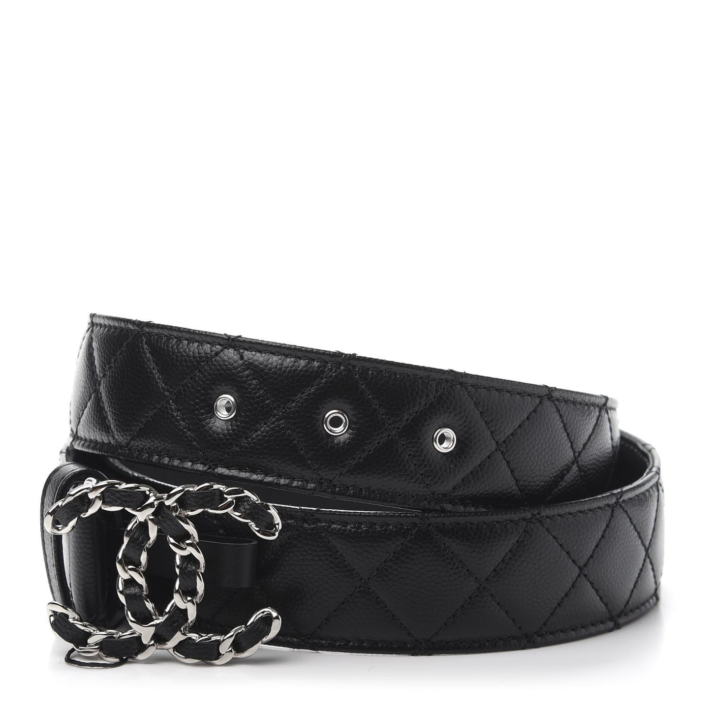 Caviar Quilted CC Chain Belt 85 34 Black