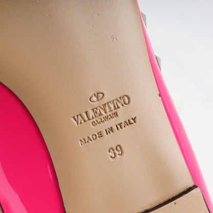 Valentino Garavani Patent Nappa Rockstud Cage Ballerina Flats 39 Peony Poudre 6 of 6