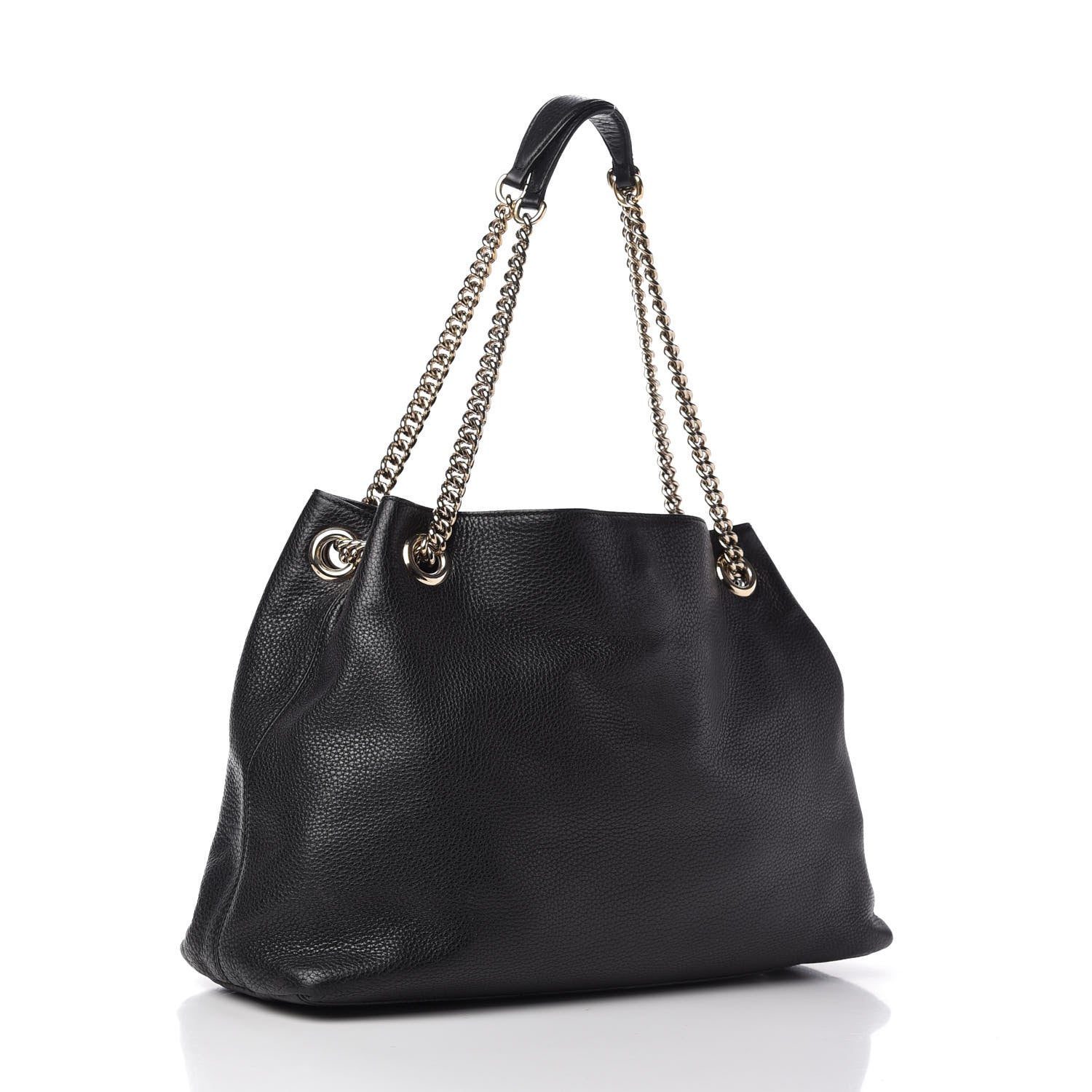 Gucci Pebbled Calfskin Medium Soho Chain Shoulder Bag Black 3 of 11