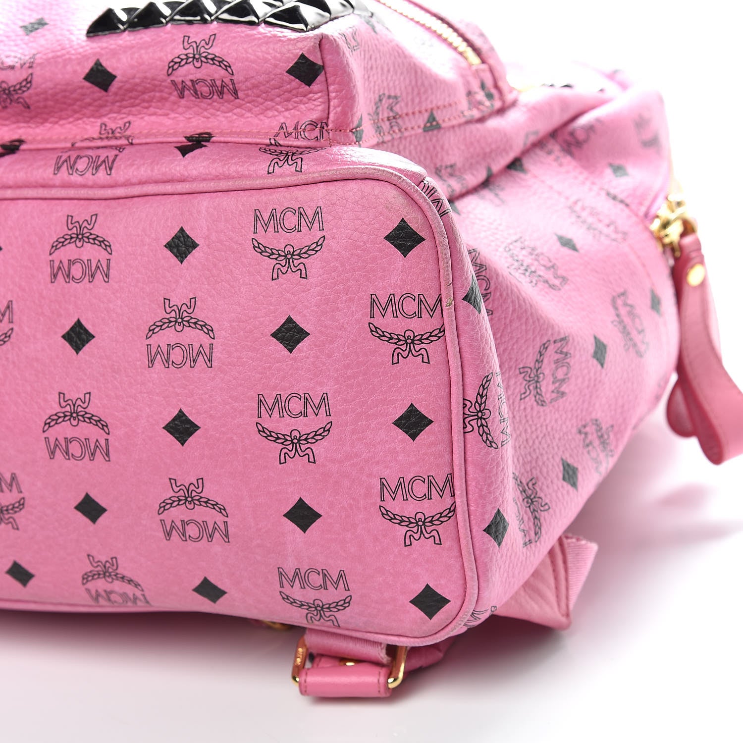 MCM Visetos Studded Medium Stark M Backpack Pink 11 of 12