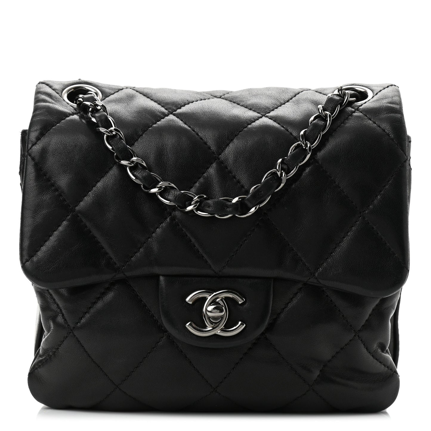 Lambskin Quilted Mini Chanel 3 Flap Black