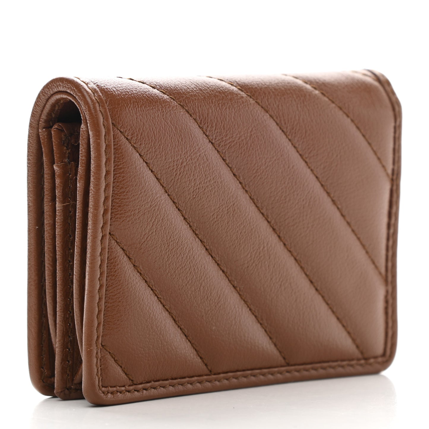 Azalea Calfskin Matelasse Diagonal GG Marmont Card Case Wallet Cuir