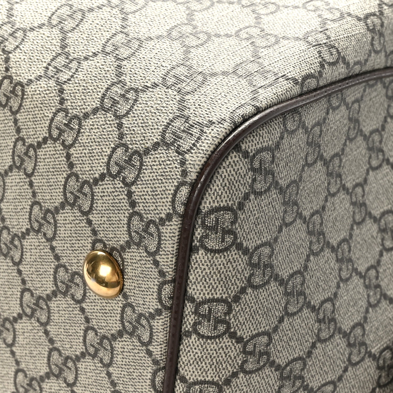 Gucci GG Supreme Monogram Textured Dollar Calfskin Web Medium Ophidia Carry-On Duffle Bag Beige Ebony New Acero 7 of 9