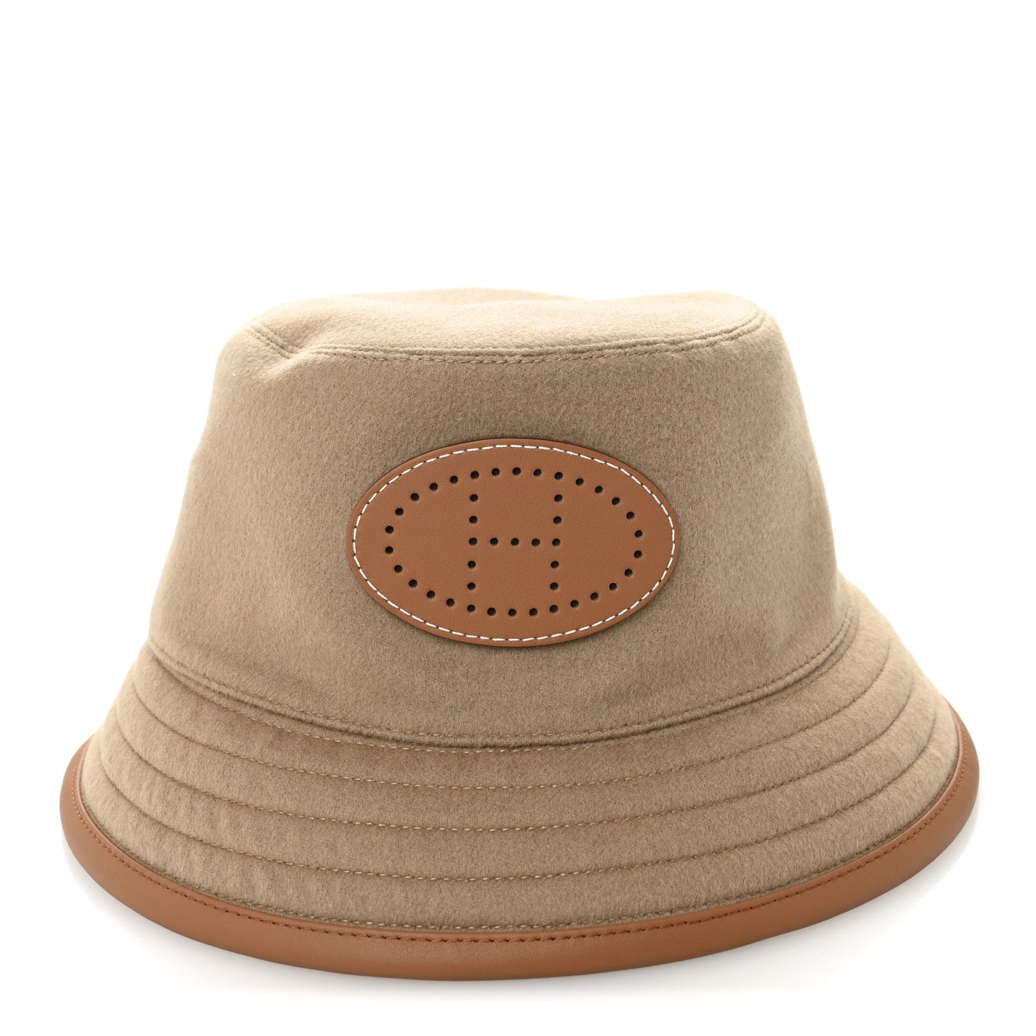 Hermes Cashmere Swift Harper Evelyne Bucket Hat 58 Biscuit Gold