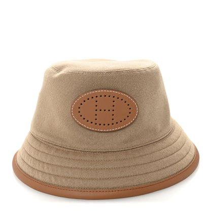 Hermes Cashmere Swift Harper Evelyne Bucket Hat 58 Biscuit Gold 3 of 7