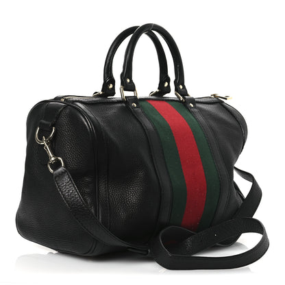 Gucci Calfskin Vintage Web Medium Boston Black 3 of 16