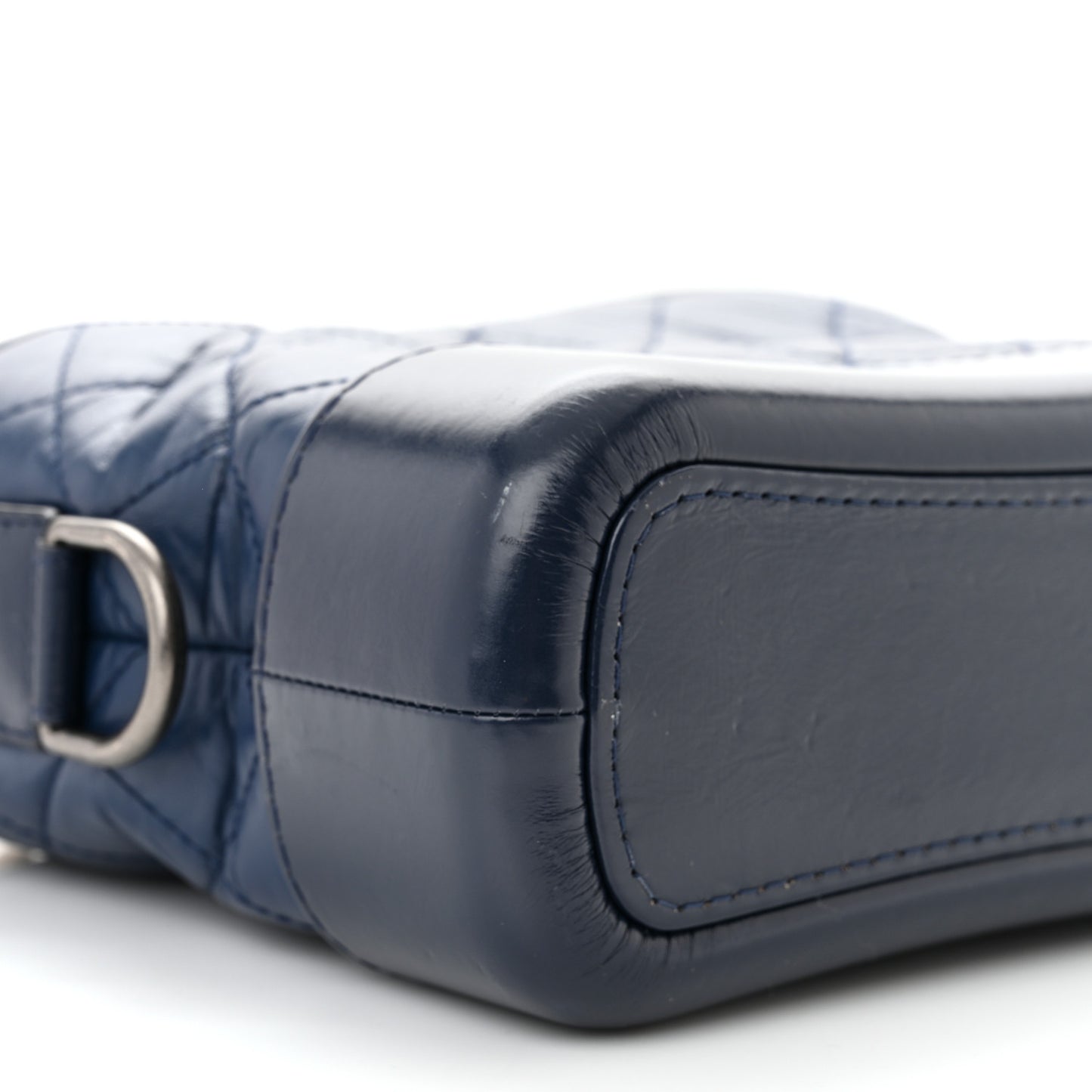 Aged Calfskin Quilted Small Gabrielle Hobo Navy