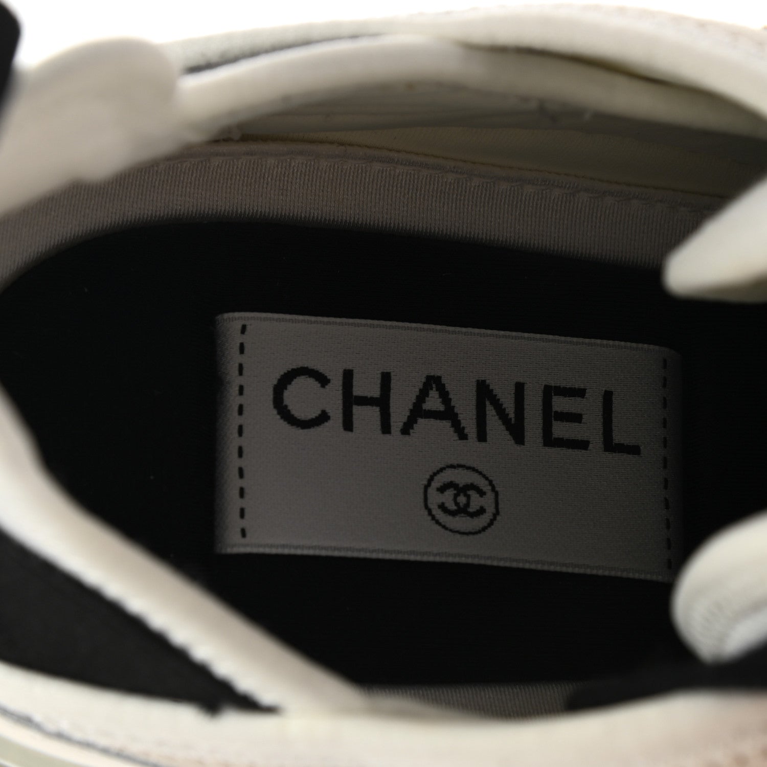 Chanel Velvet Calfskin Mixed Fibers CC Sneakers 36 Ivory Black 7 of 9