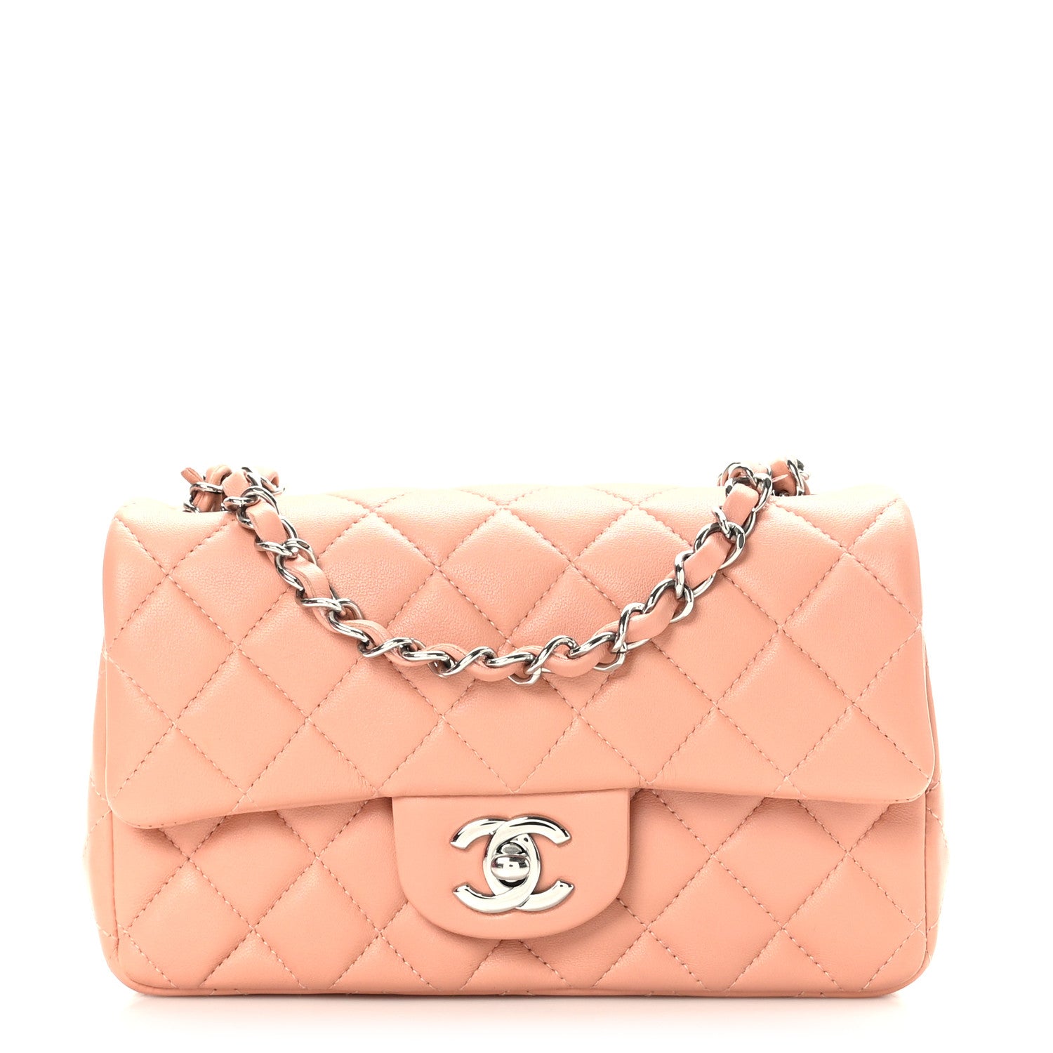 Chanel Lambskin Quilted Mini Rectangular Flap Light Pink 1 of 9