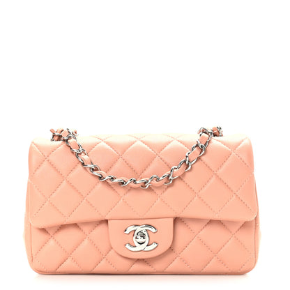 Chanel Lambskin Quilted Mini Rectangular Flap Light Pink 1 of 9