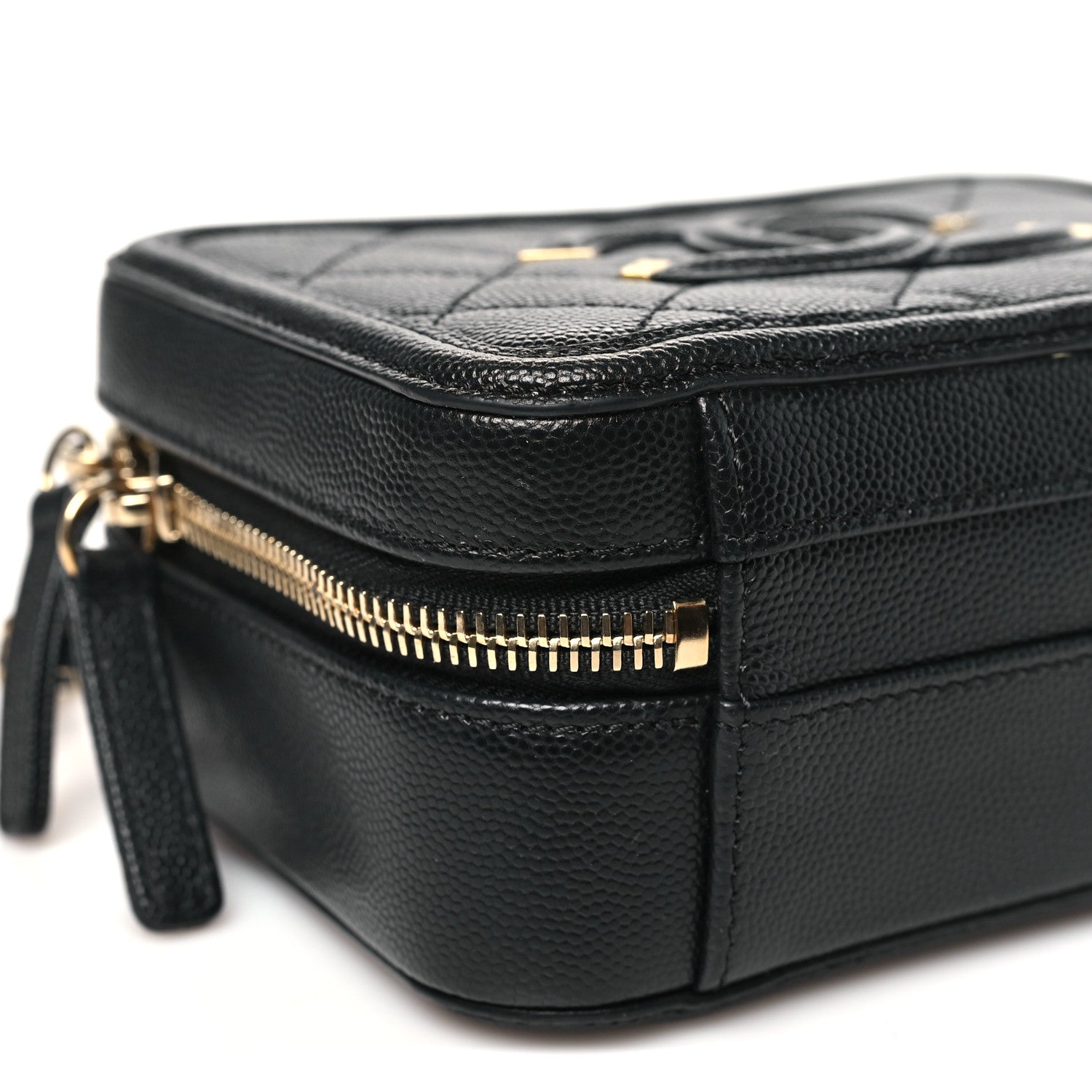 Chanel Caviar Quilted Small CC Filigree Vanity Case Black 9 of 12