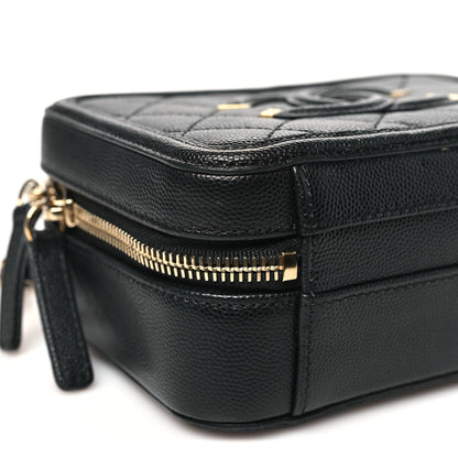 Chanel Caviar Quilted Small CC Filigree Vanity Case Black 9 of 12