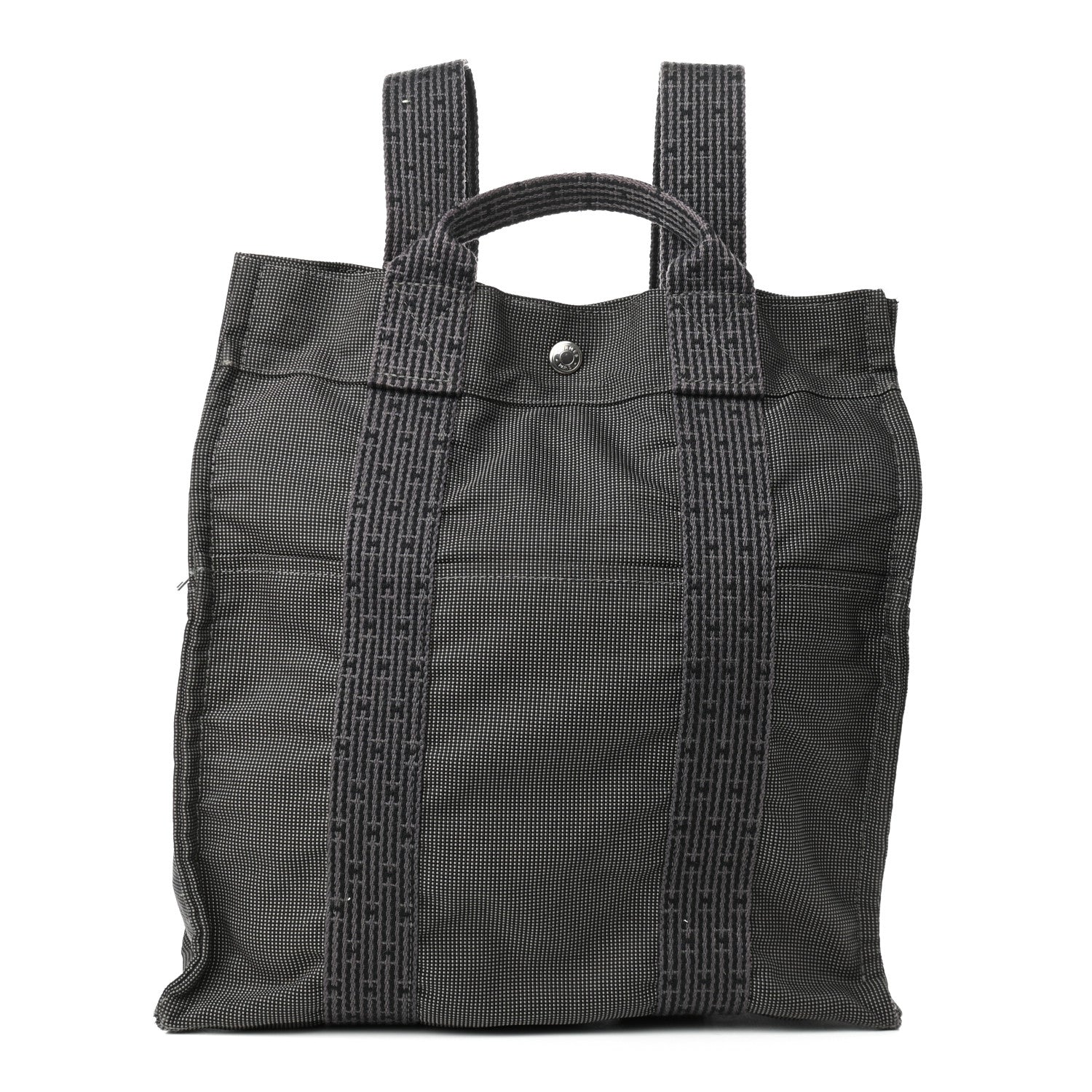 Hermes Canvas Herline Backpack Grey 1 of 9
