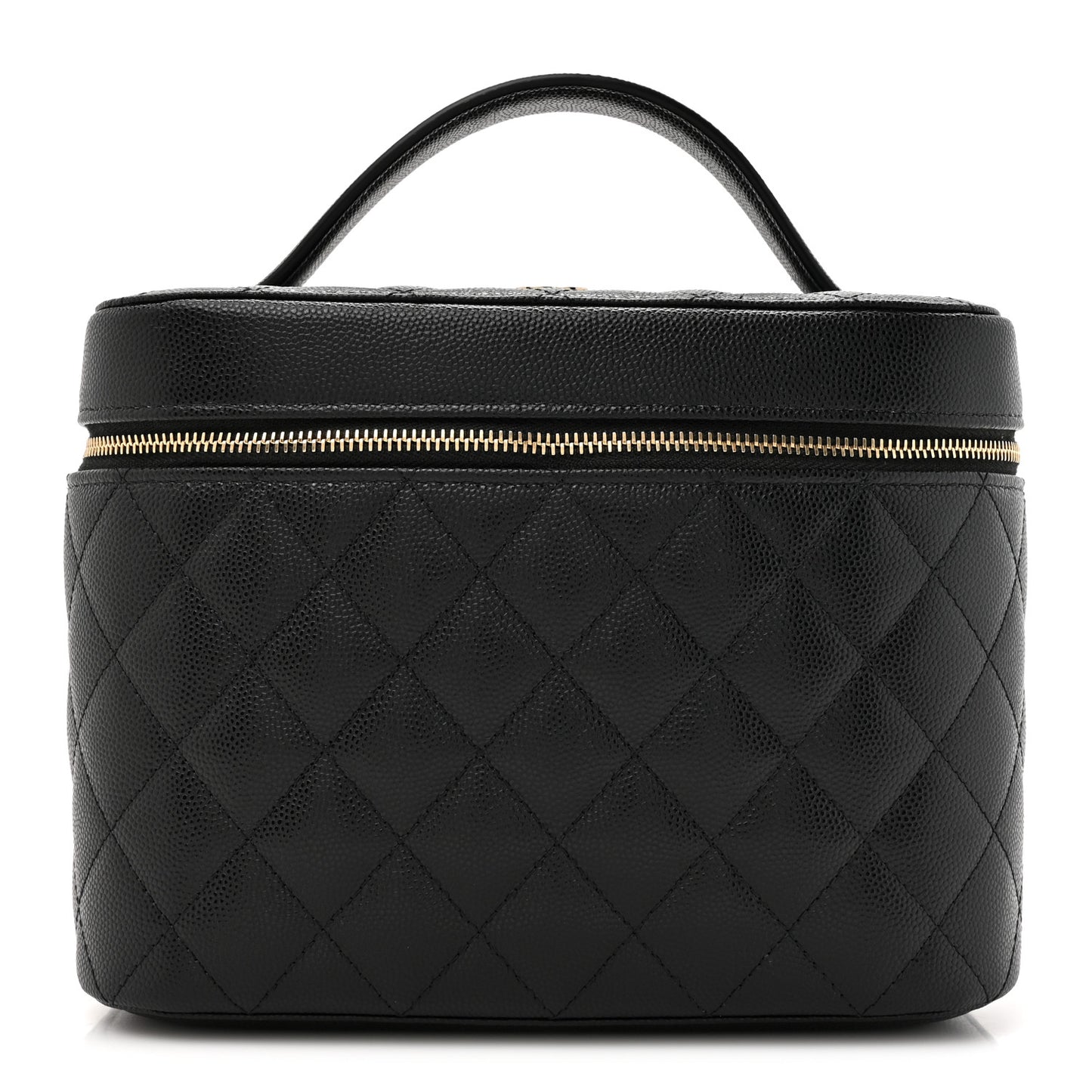 Caviar Quilted Large Vanity Pouch Black
