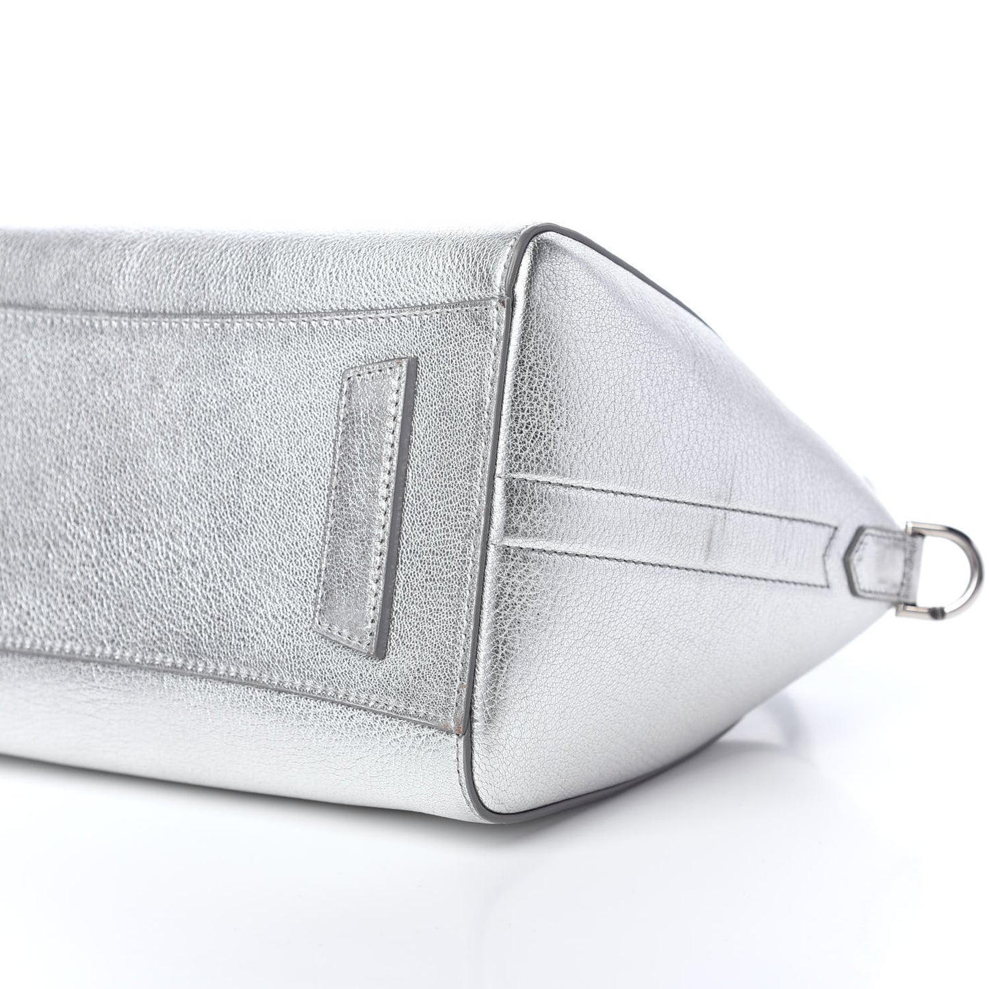 Metallic Sugar Goatskin Small Antigona Silver