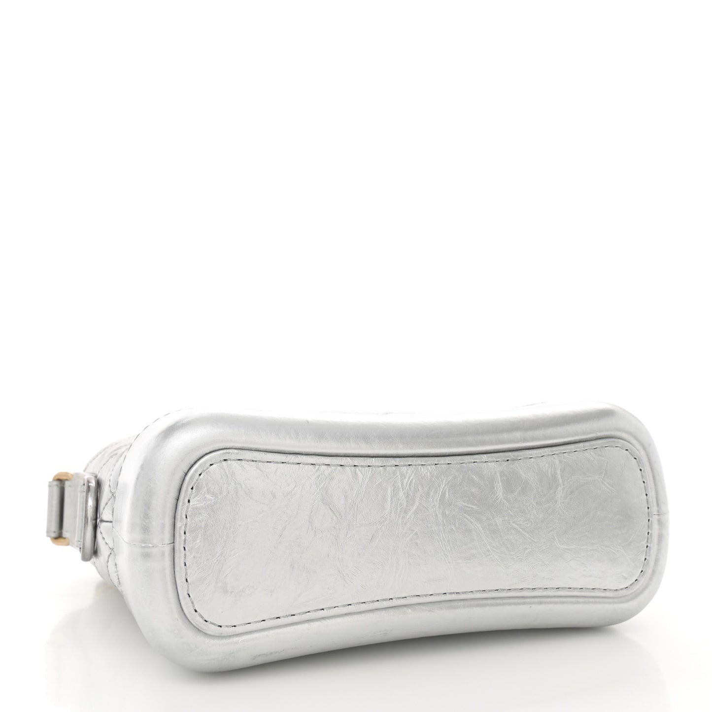 Metallic Aged Calfskin Quilted Small Gabrielle Hobo Silver