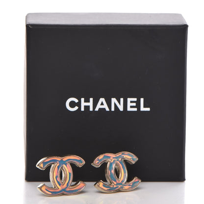 Chanel Iridescent Resin CC Earrings Pink 6 of 6