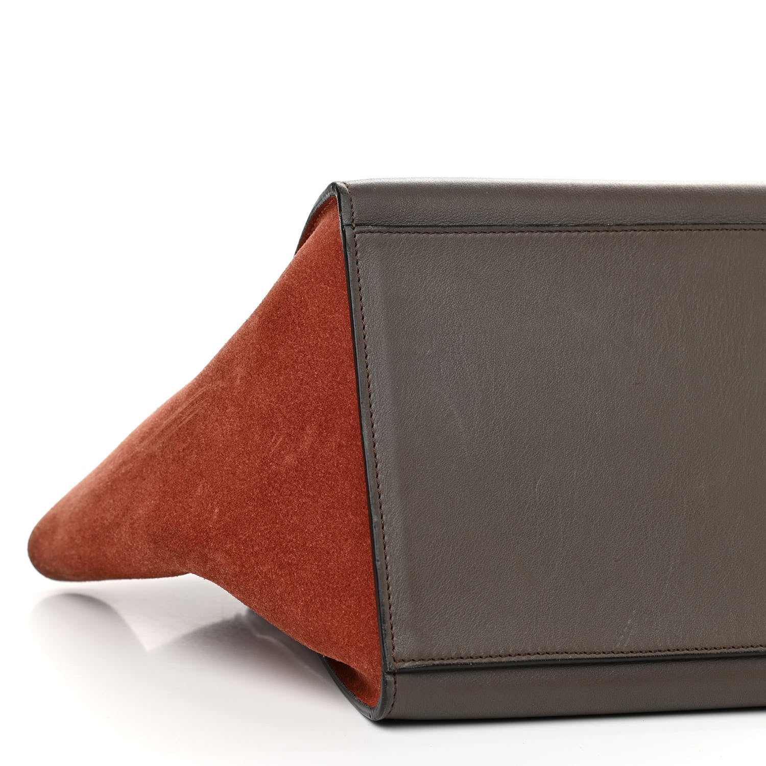Celine Smooth Calfskin Suede Medium Tri-Color Trapeze Terracotta 7 of 9