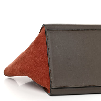 Celine Smooth Calfskin Suede Medium Tri-Color Trapeze Terracotta 7 of 9