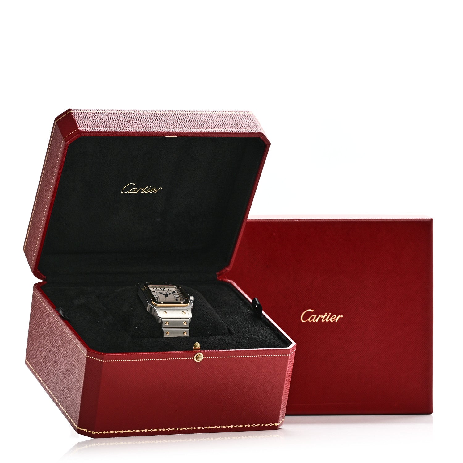 Cartier Stainless Steel 18K Yellow Gold 32mm Santos De Cartier Galbee Automatic Watch 5 of 5