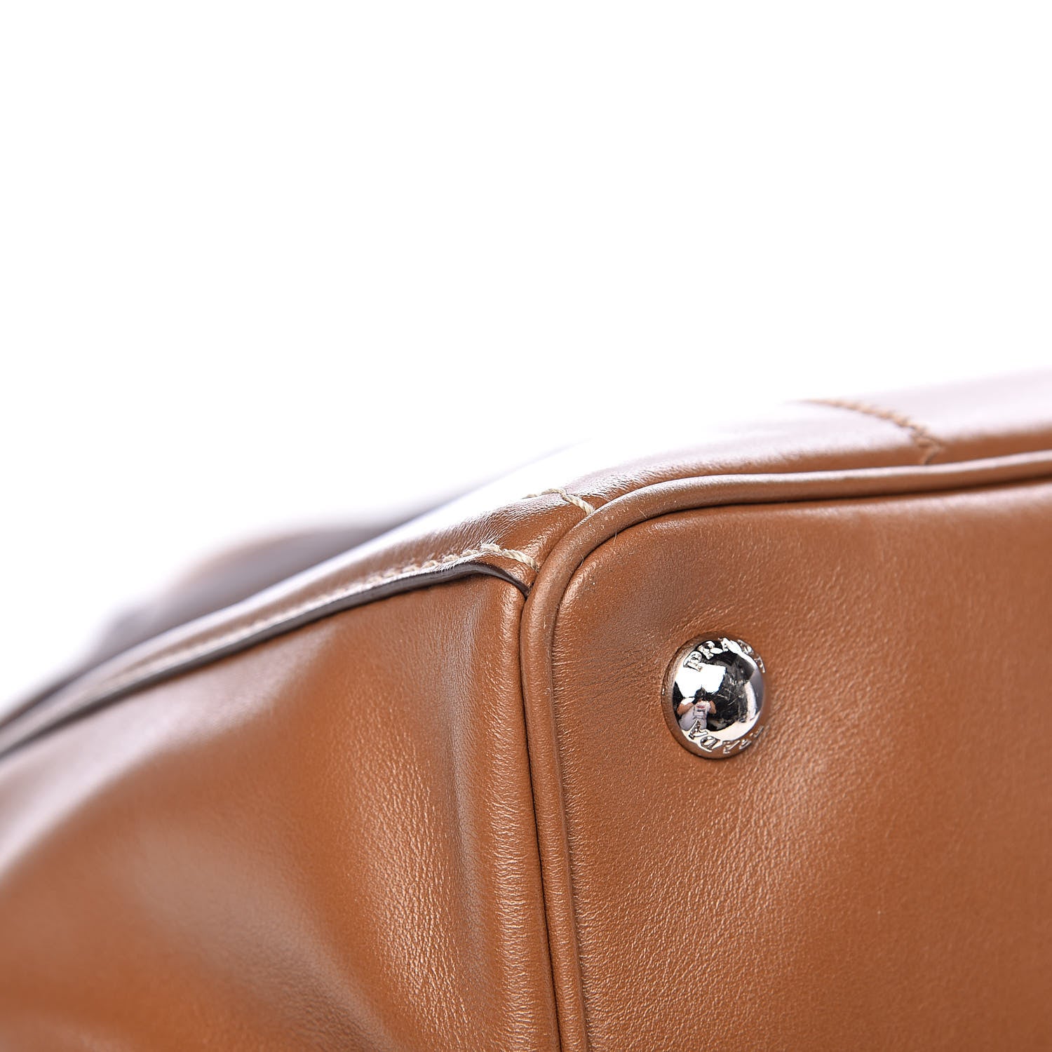 Prada Soft Calfskin Tote Cannella 11 of 13