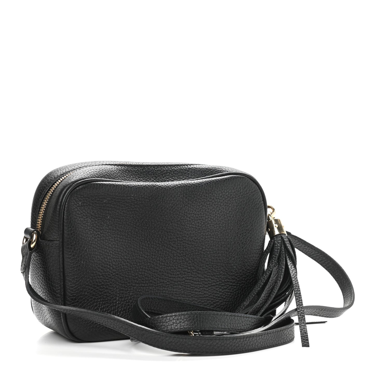 Pebbled Calfskin Small Soho Disco Bag Black