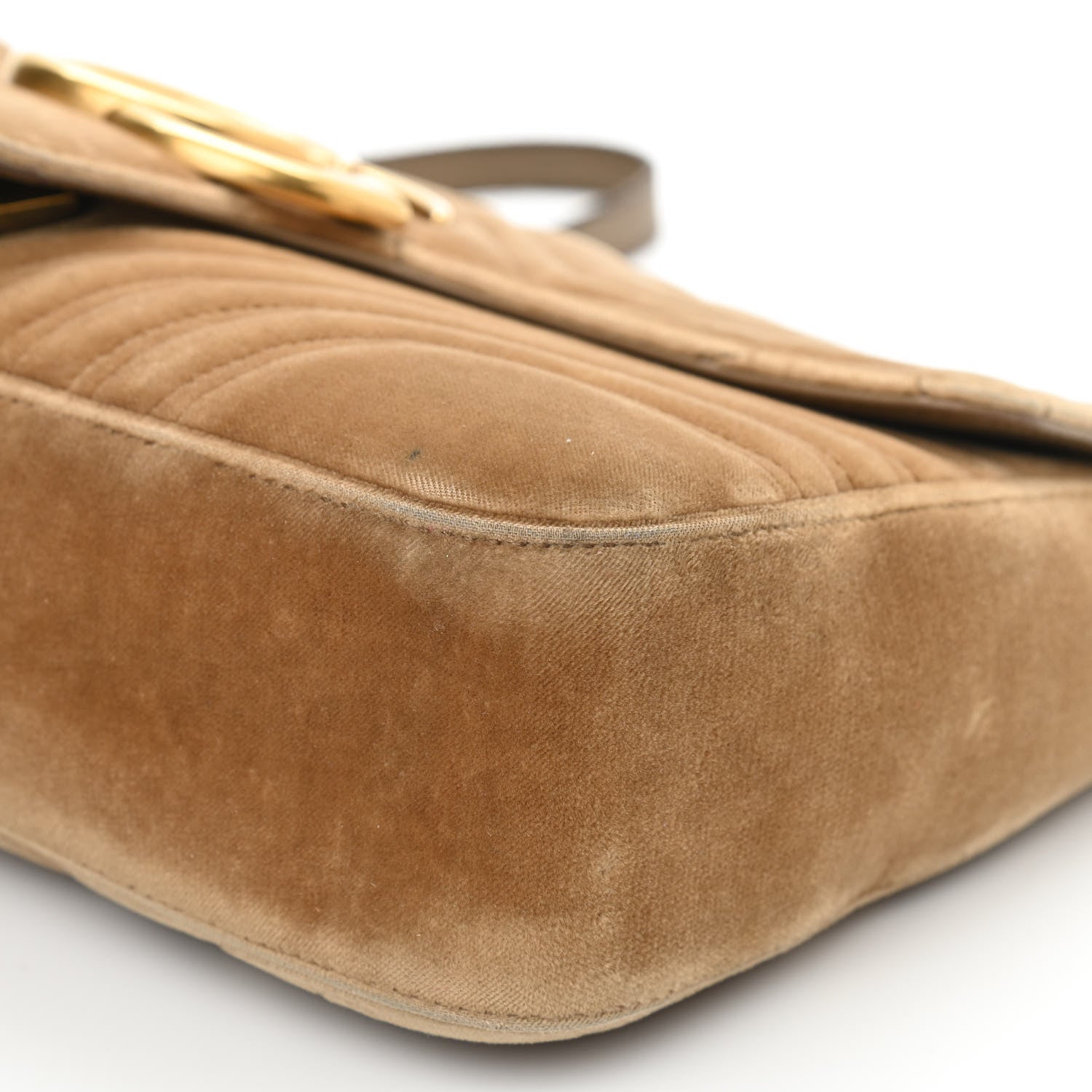 Gucci Velvet Matelasse Medium GG Marmont Shoulder Bag Taupe 12 of 12