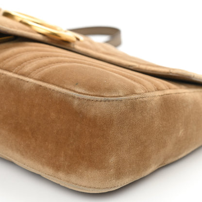 Gucci Velvet Matelasse Medium GG Marmont Shoulder Bag Taupe 12 of 12