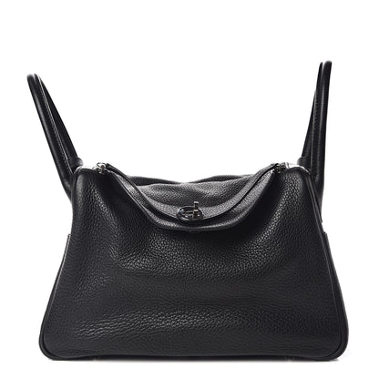 Hermes Taurillon Clemence Lindy 30 Black 1 of 12
