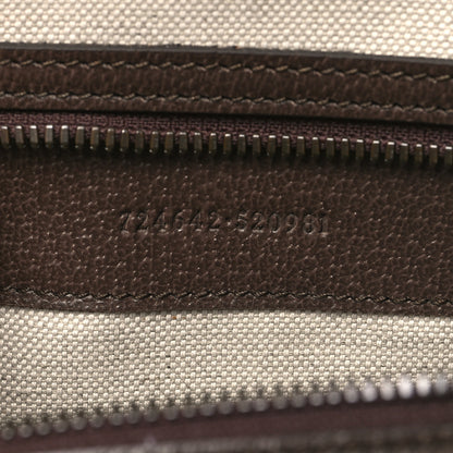 Gucci GG Supreme Monogram Textured Dollar Calfskin Web Medium Savoy Duffle Bag Beige Ebony New Acero 6 of 11