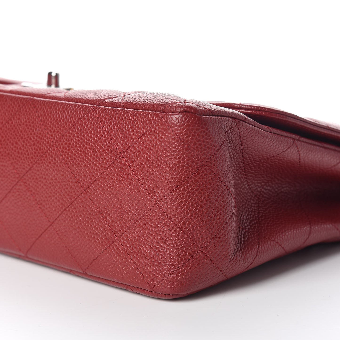 Caviar Quilted Jumbo Single Flap Red