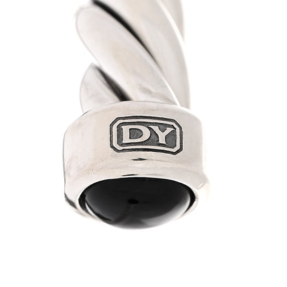 David Yurman Sterling Silver Onyx 6mm Cable Classic Cuff Bracelet 4 of 5