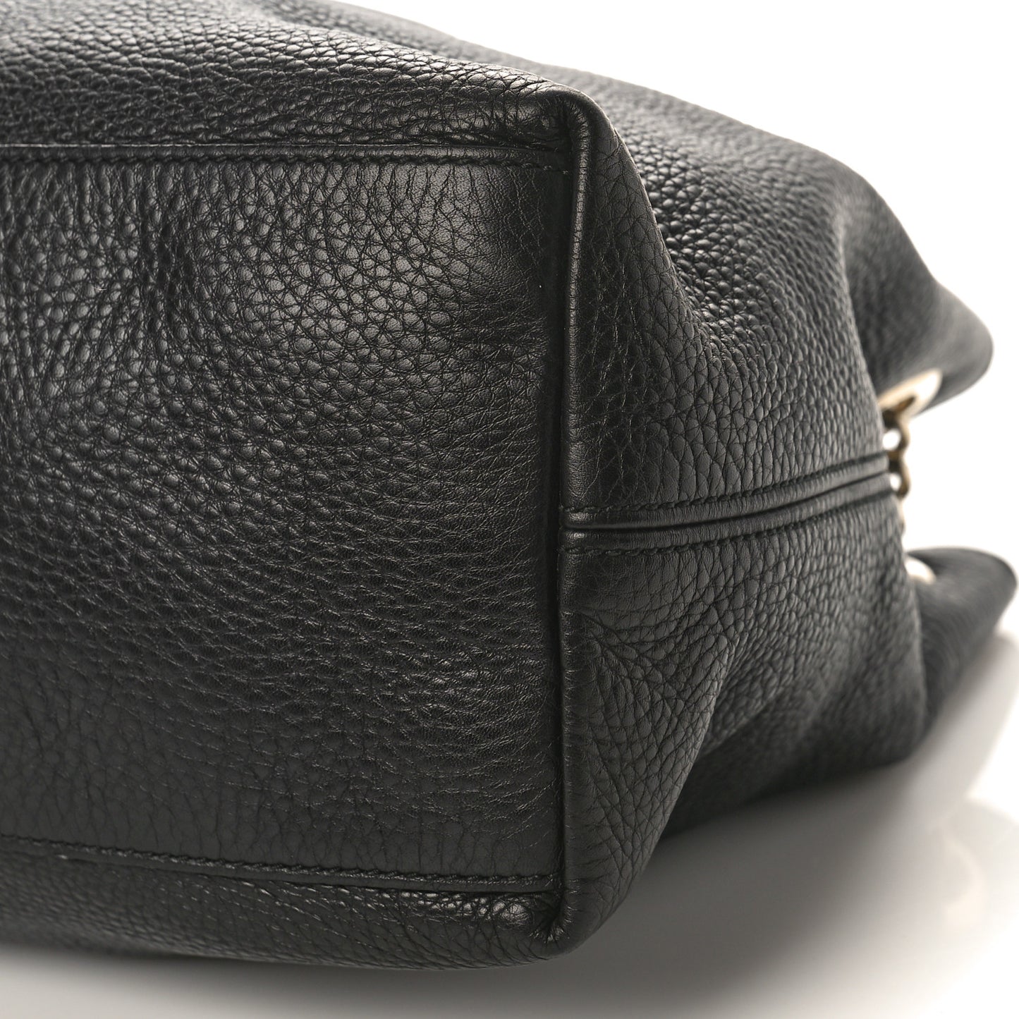 Pebbled Calfskin Medium Soho Chain Shoulder Bag Black