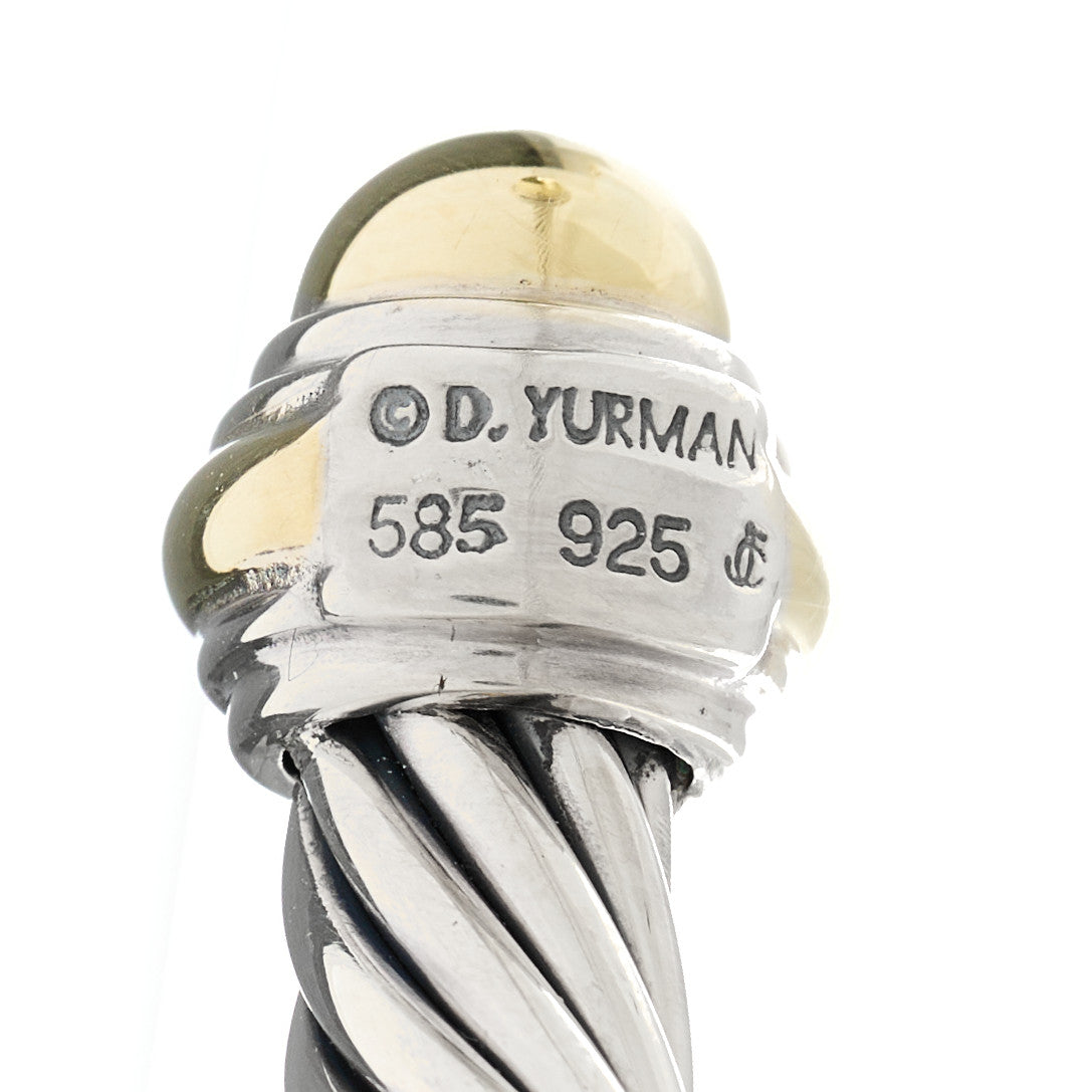 David Yurman Sterling Silver 14K Yellow Gold 7mm Cable Classics Dome Bracelet 3 of 3