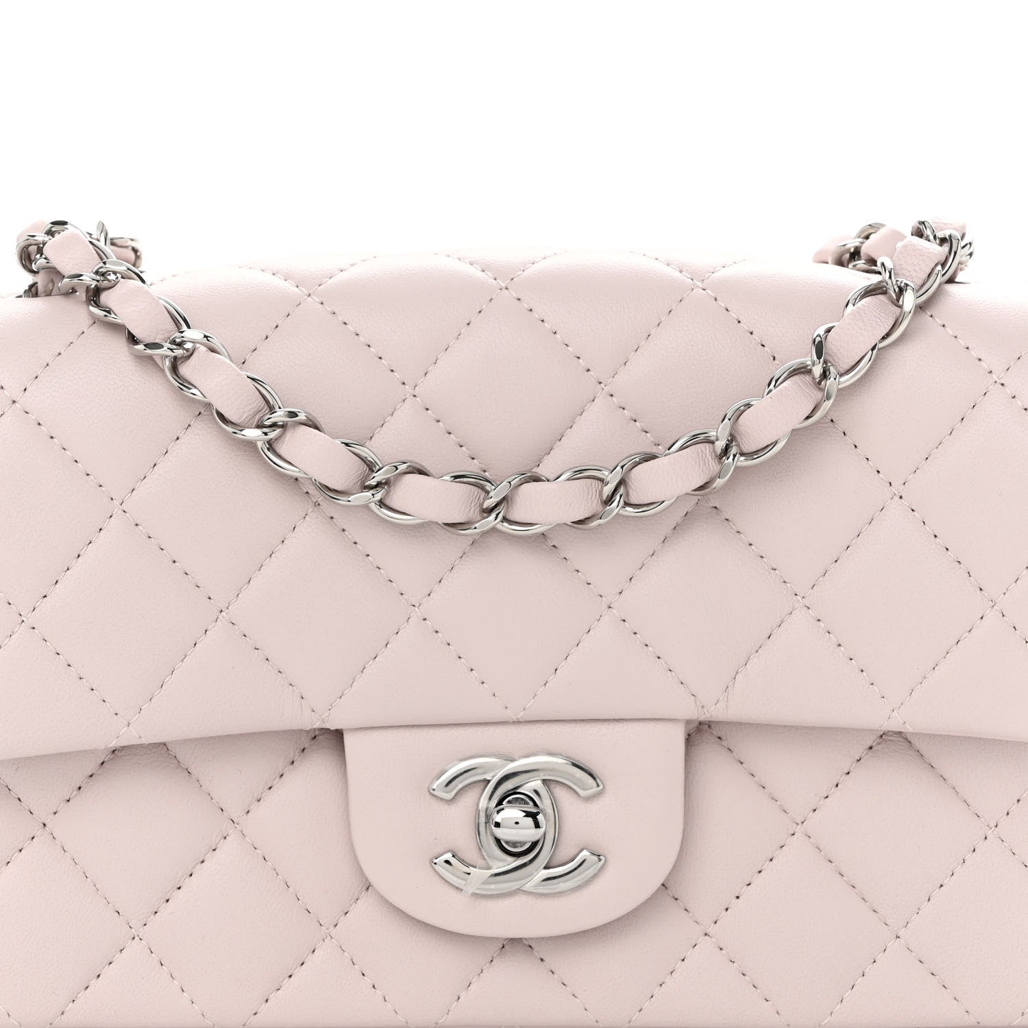 Chanel Lambskin Quilted Mini Rectangular Flap Light Purple 8 of 12