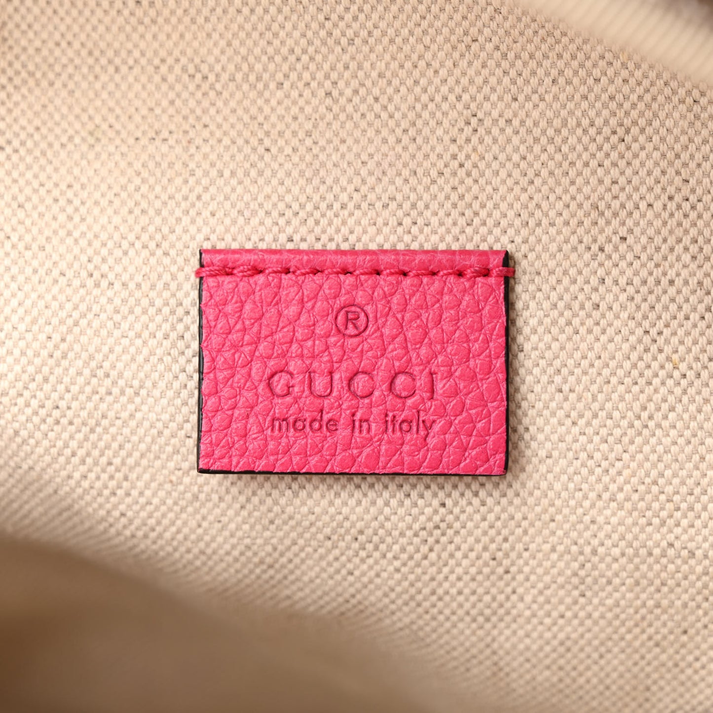 Grained Calfskin Logo Belt Bag Pink