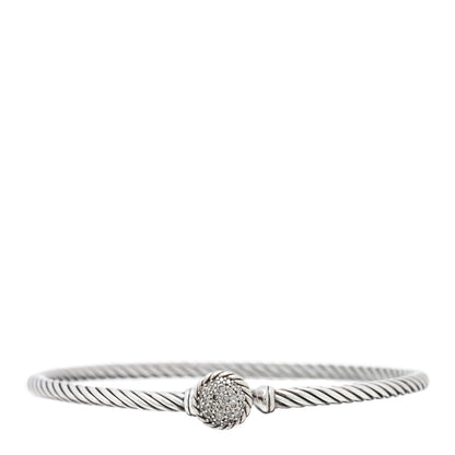 David Yurman Sterling Silver Diamond 3mm Chatelaine Bracelet 1 of 3