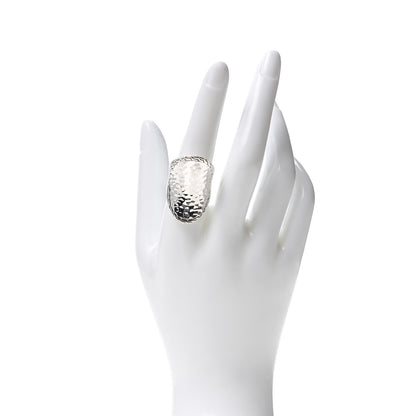 John Hardy Sterling Silver Classic Chain Hammered Oval Saddle Ring 56 7.5 2 of 5